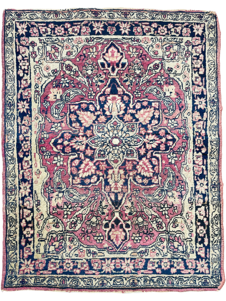 FINE Berry & Sangria Antique Kerman Lavar Rug Mat | Timeless Gem | 2 x 2.5