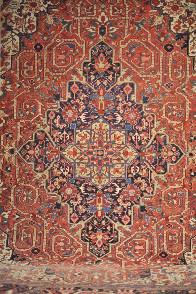 Collector's Piece | SENSATIONAL Tribal Masterpiece | Antique Persian Serapi Heriz Dream |  9.6 x 12.7
