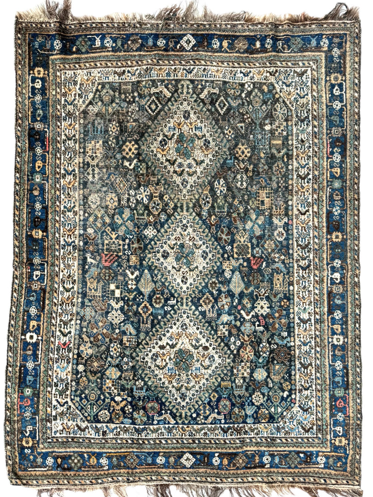 CHARMING Vintage Shiraz with Great Size | Village Life with Coastal Color Palette | 5 x 6.9