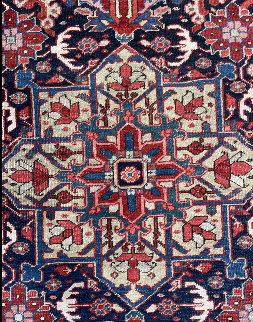 Collector's Piece | SENSATIONAL Tribal Masterpiece | Antique Persian Serapi Heriz Dream |  9.6 x 12.7