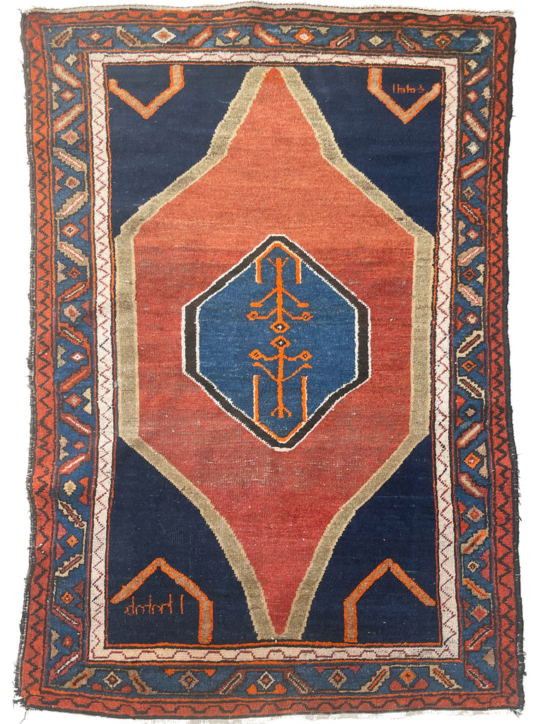 ZEN LIKE Vintage Rug | 4.4 x 6.6 | Dated with Beautiful & Artistic Open Minimal Design