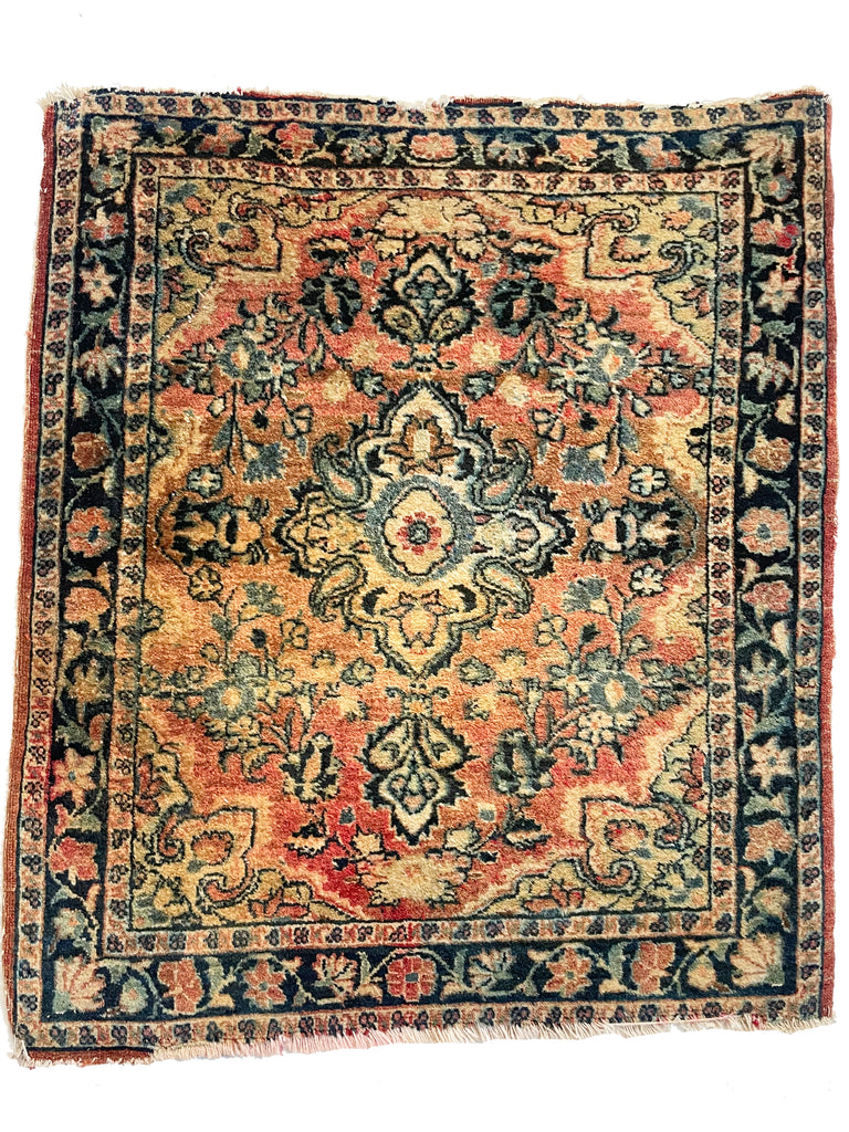 Antique Muted Sarouk with Shifts of Hues | Squarish Shape | 2.2 x 2.4