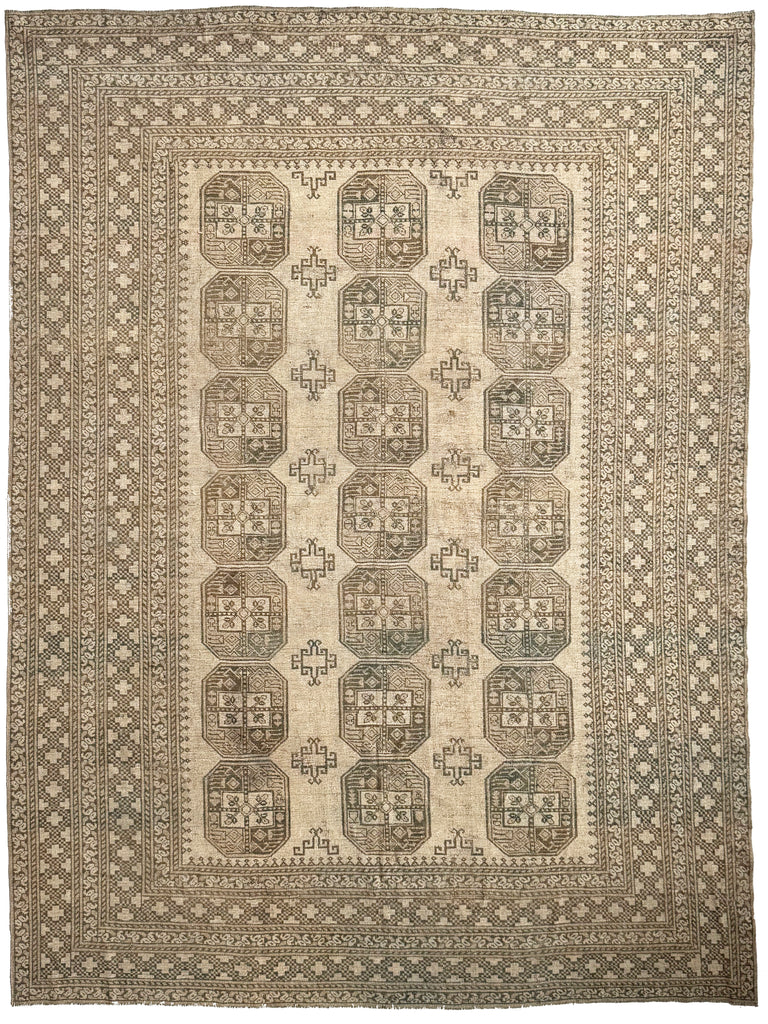 AIRY Nomadic Elephant Track Tribal Carpet | Soft Moon Grey, Deep Espresso, Taupe | 8.2 x 10.2