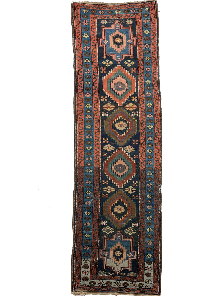 SWEET Northwest Vintage Runner | Persimmon, Pastel Hues, Copper, Denim | ~ 2.9 x 9.8