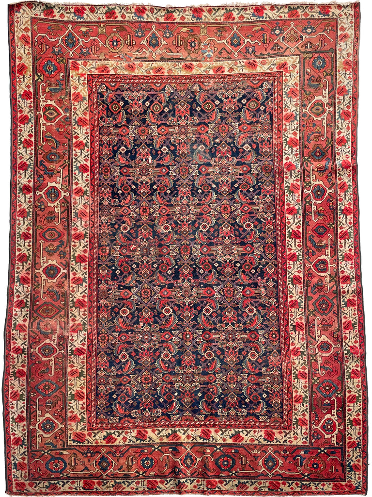 SOLD | FINE Antique Persian Malayer with Several Designs | Herati Field with Serapi Border | ~ 7 x 10