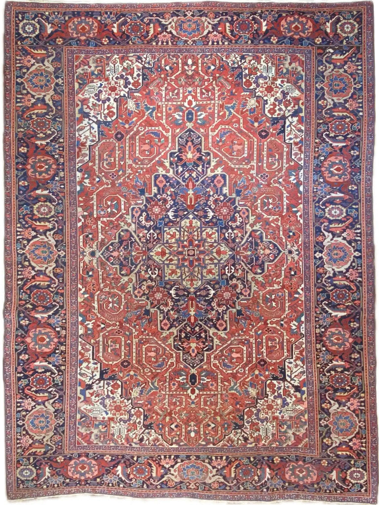 Collector's Piece | SENSATIONAL Tribal Masterpiece | Antique Persian Serapi Heriz Dream |  9.6 x 12.7
