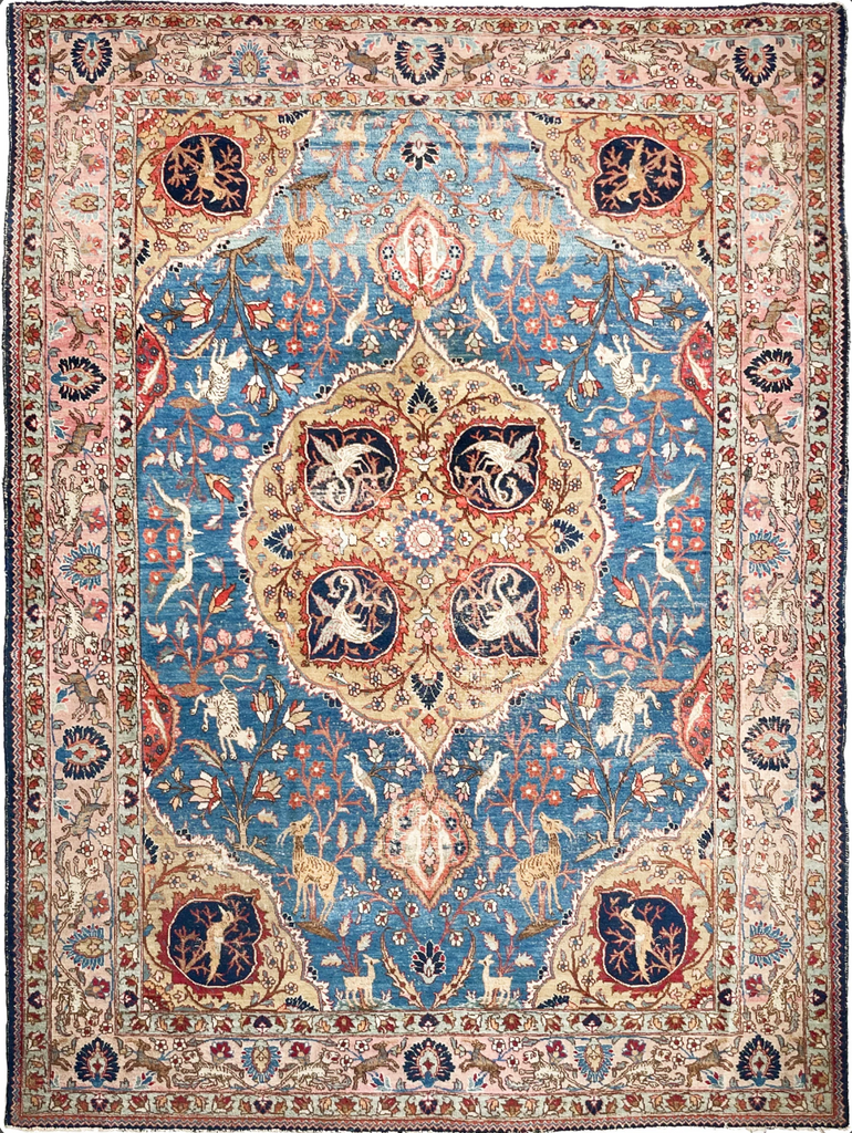 PARADISE TABRIZ - Story-Filled with Pink & Blue with Greens & More | TRUE ART with Animal Subjects| 9 x 12