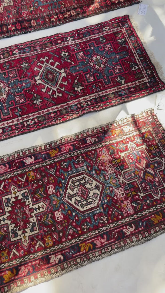 RESERVED FOR BRIDGETTE*** BEAUTIFUL Vintage Narrow Persian Karaja Runner | 25 x 92