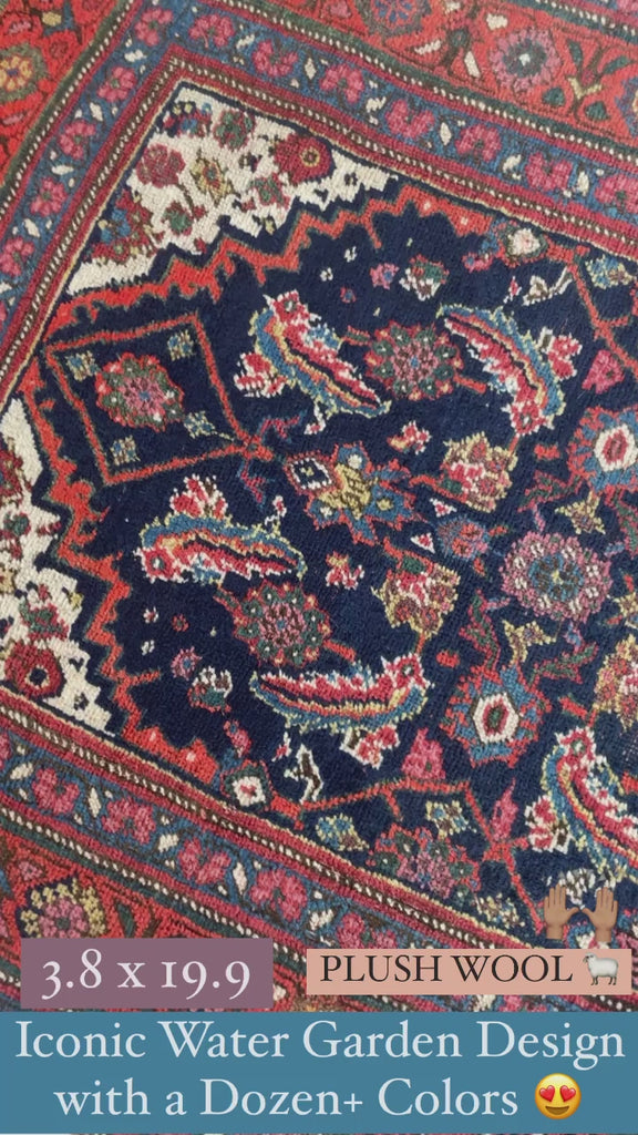 ~ 20 FOOT LONG Nomadic Bidjar Antique Runner with GORGEOUS Colors | 3.8 x 19.9