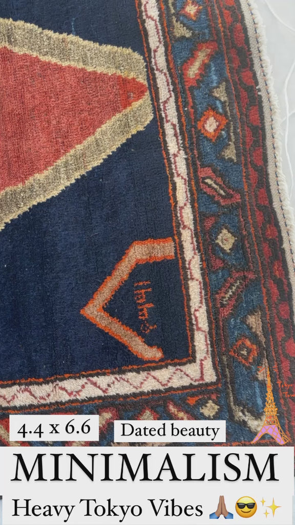 ZEN LIKE Vintage Rug | 4.4 x 6.6 | Dated with Beautiful & Artistic Open Minimal Design