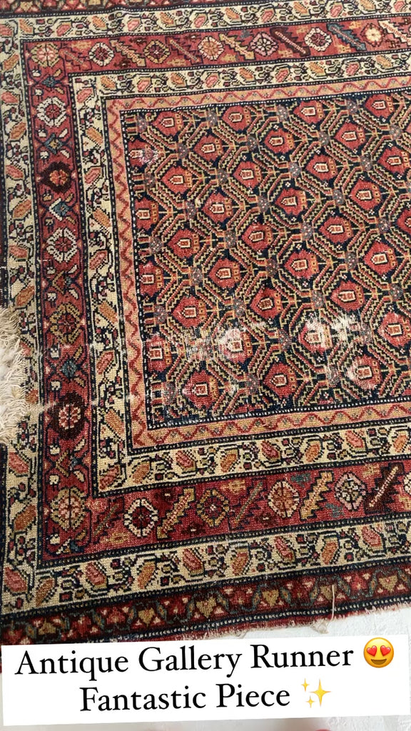 Wide Gallery Antique Runner | Distressed Wide Tight-Patterned Wide Antique Rug | 5.4 x 14.10