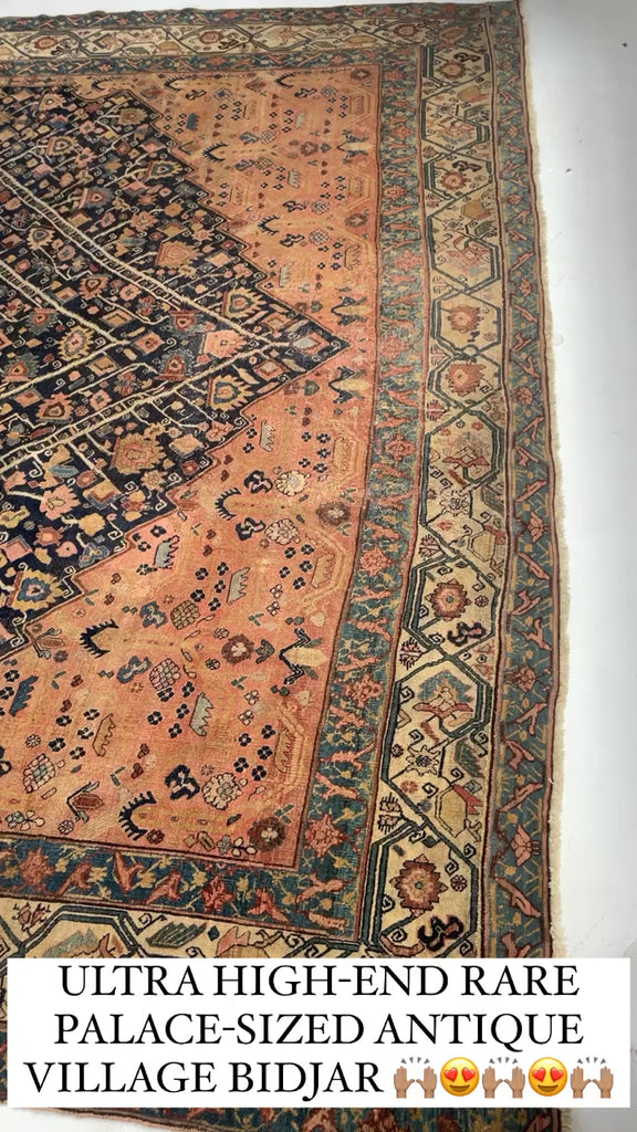 ULTRA HIGH-END COCOON TO BUTTERFLY STORYLINE Oversized Palatial Antique Halvai Bidjar | Palace Size Nomadic Masterpiece  ~ 11 x 18