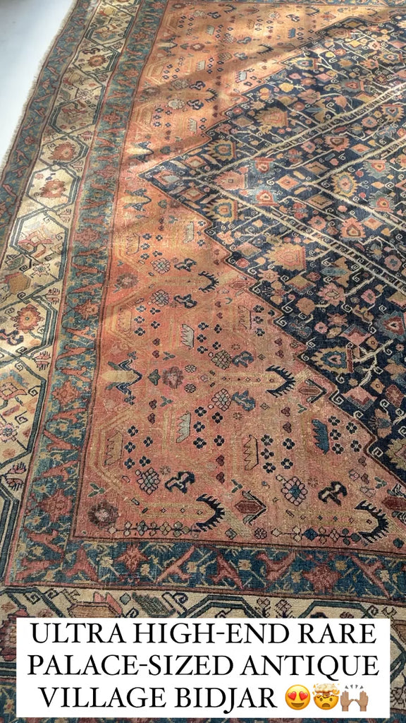 ULTRA HIGH-END COCOON TO BUTTERFLY STORYLINE Oversized Palatial Antique Halvai Bidjar | Palace Size Nomadic Masterpiece  ~ 11 x 18
