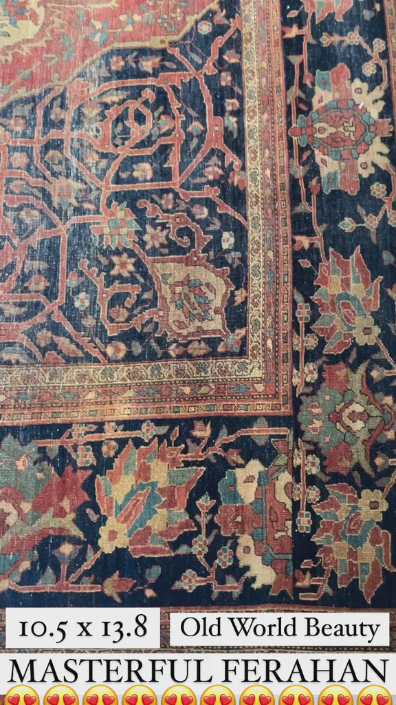OUTSTANDING  Old-World Gem | Large Antique Carpet, C. 1900's | 10.6 x 13.9