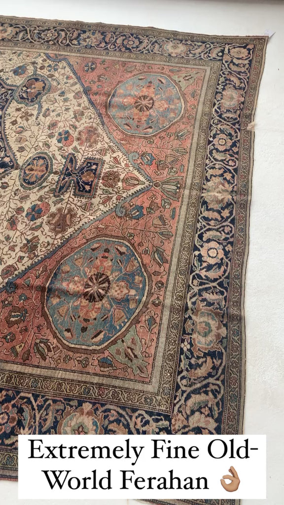 High-End Collector's Antique Ferahan Sarouk | 8.4 x 11.4 | Majestic and Ancient Rare gem