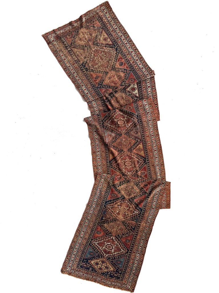RESERVED FOR NICK*** INFINITELY LONG Gorgeous Antique Tribal Textile Runner | Ancient Southwest Persian, Rustic & Rare | ~ 3.9 x 24