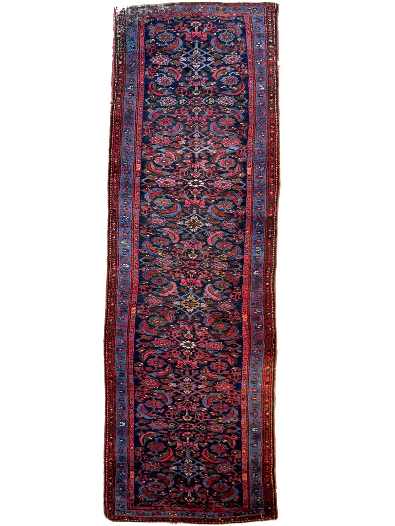 Wonderful Army Green & Indigo-Ice Water Garden Runner | Narrow & Plush | 2.9 x 9.8