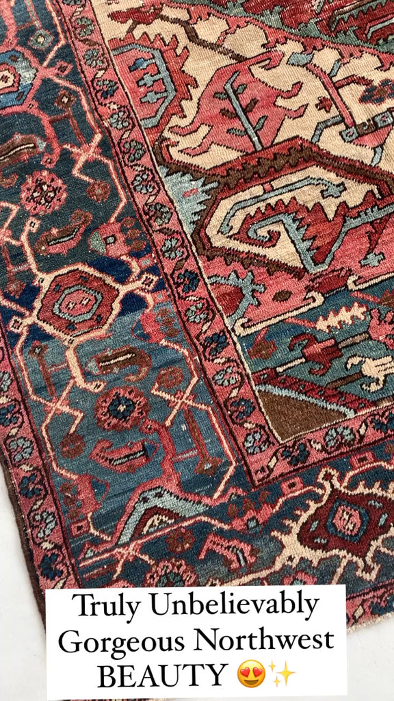 INCREDIBLE Antique Rug C. 1910's | Stunning Geometric Northwest GEM Antique Rug | 11 x 12