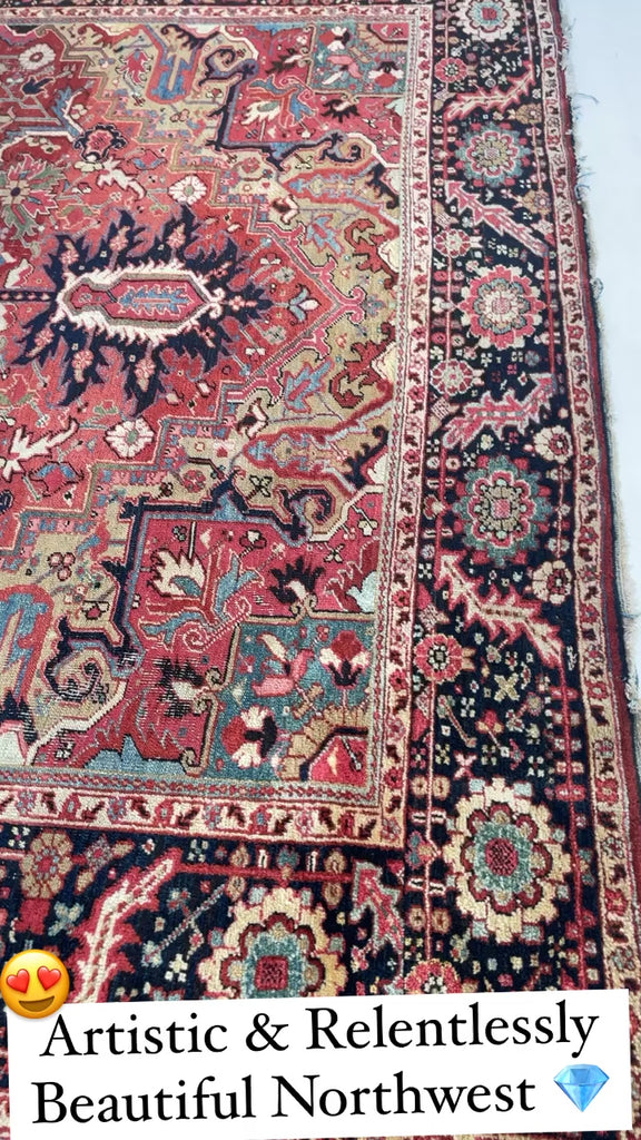 SOLD | STUNNING European-Sized Antique Rug | Gorgeous Artistic Camel Colors Beauty with Rare Size | 9 x 14