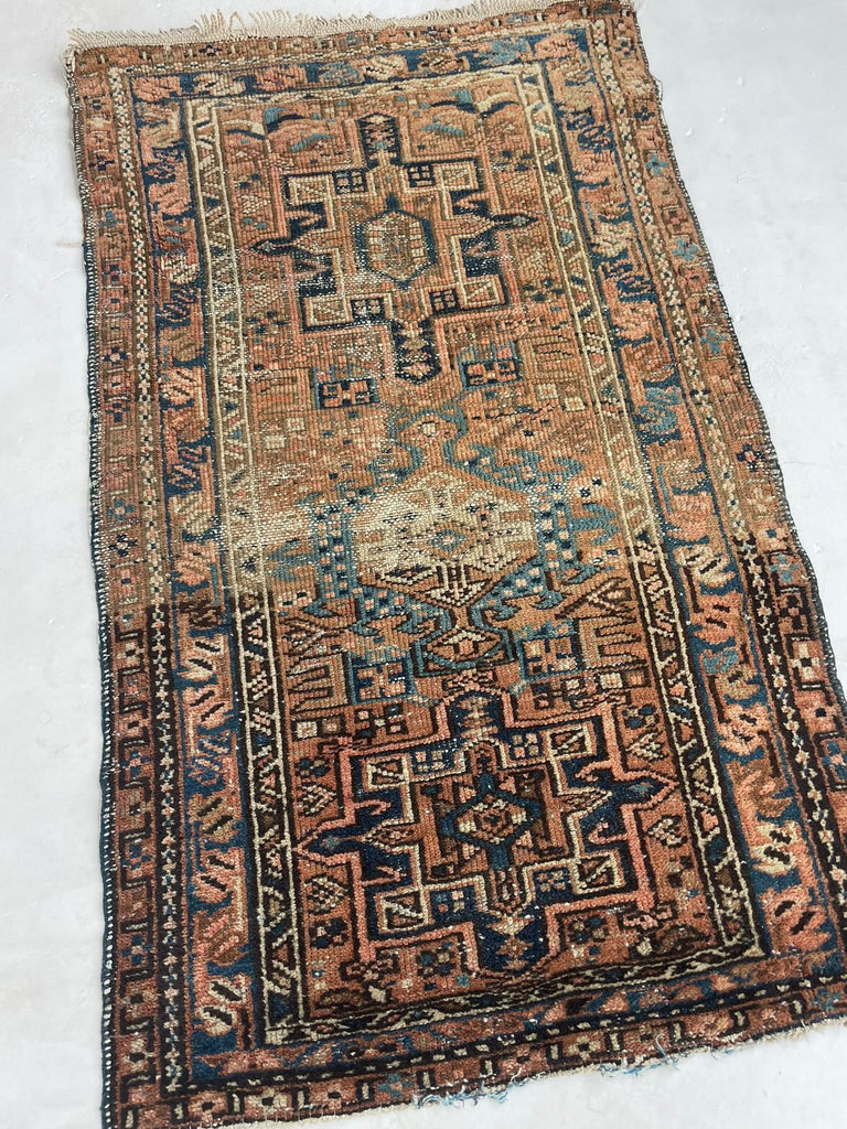 RESERVED FOR LAUREN*** Package Deal - 2 Antique Rugs (Sarouk & Karaja) + Pads/Secure Fringe/Shipping