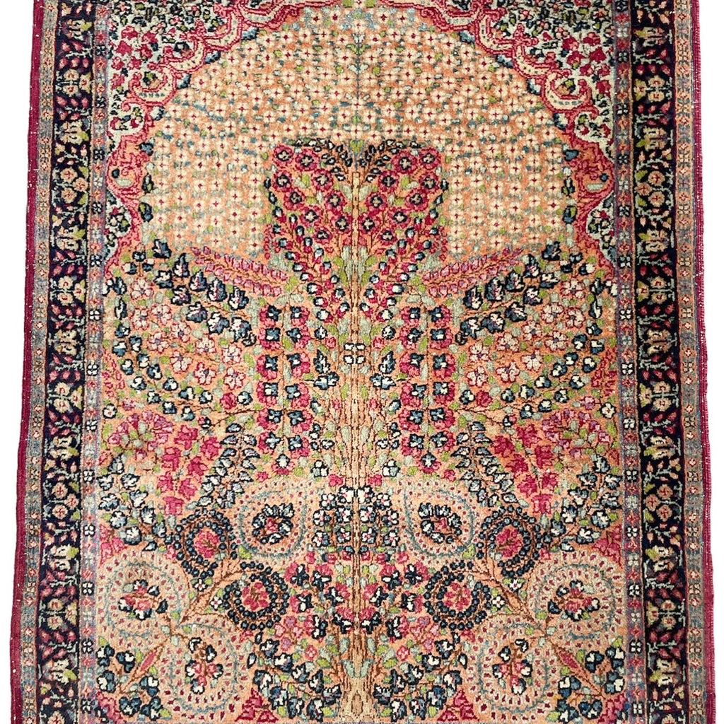 SUPURB Antique Mat | Powerful Sprawling Tree Of Life Design, Silky Wool Natural Dyes | 2 x 3