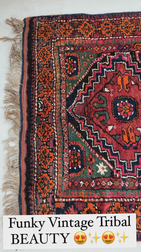 SOLD | STUNNING Vintage Rug | COLOR MASTERCLASS - Sea-foam, Teal, Charcoal, Rust, Copper, Pink, Spring Green, Tangerine! | 4.3 x 8.9