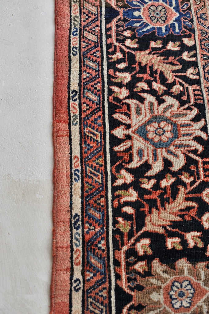 SOLD | MAGNIFICENT Antique Mahal with Naive Botanical Drawing | Truly Gorgeous Hues with Muted Apricot, Terracotta, Salmon, Clay, Rust | ~ 10.5 x 14