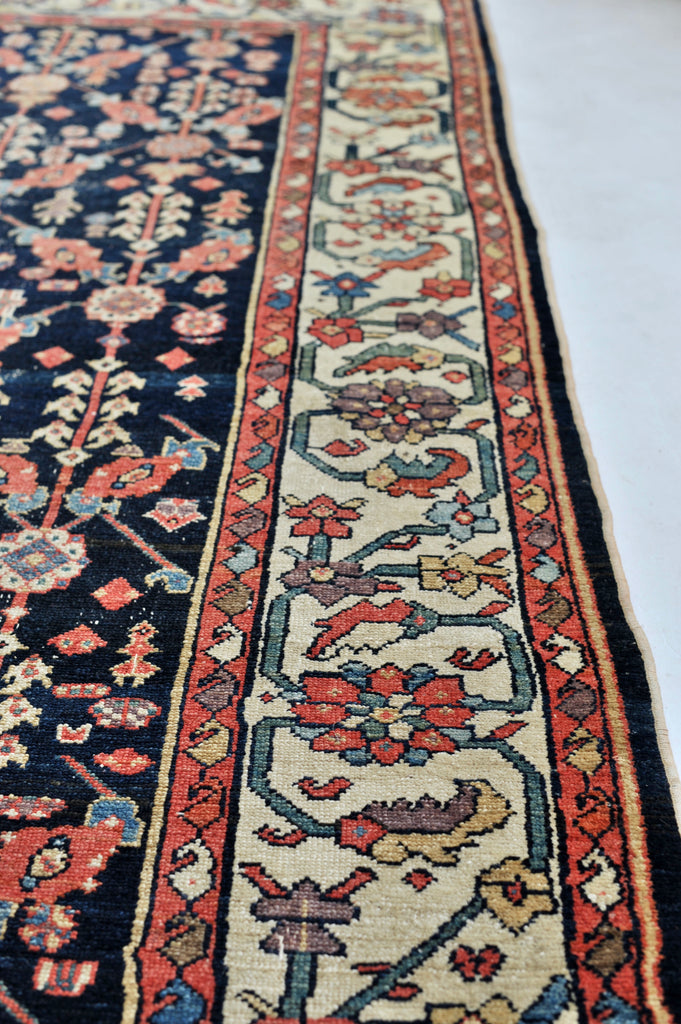 ABSOLUTE DIVINE Antique Bibikibad Rug | Ancient Lattice Design with a Border from Another UNIVERSE |   9.11 x 12.6