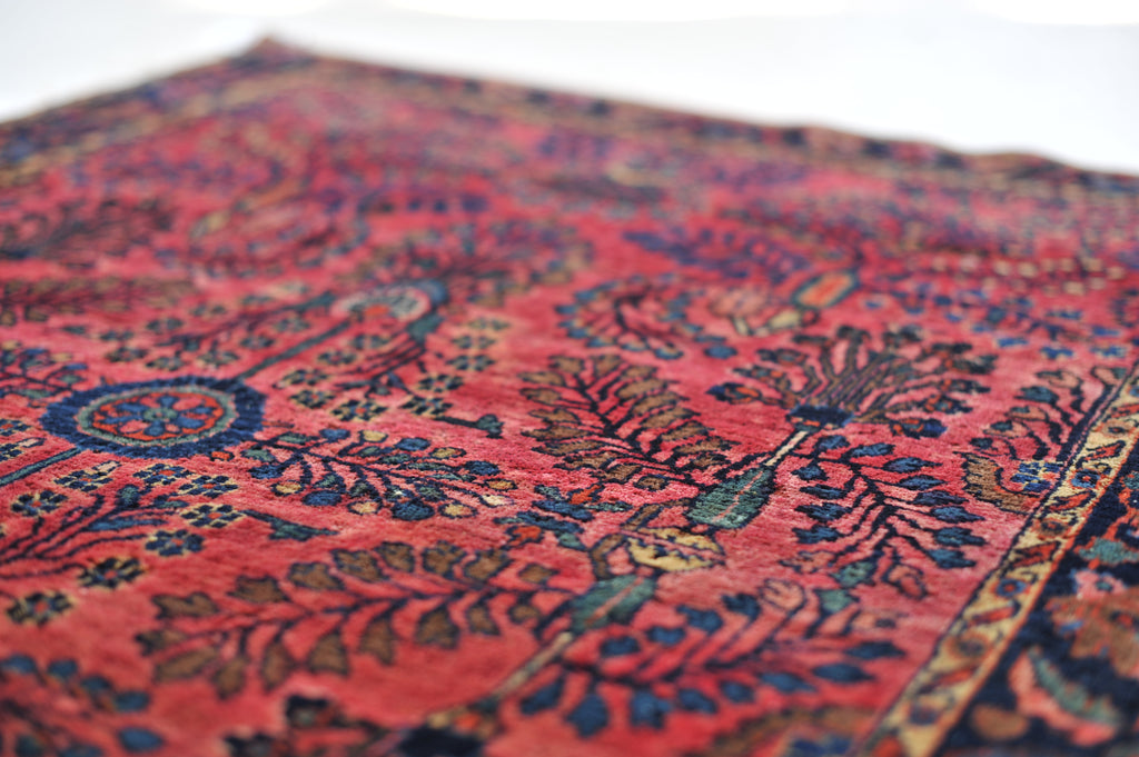 SOLD | GLOWING Berry & Blush Plush Antique Rug | 3.4 x 4.8