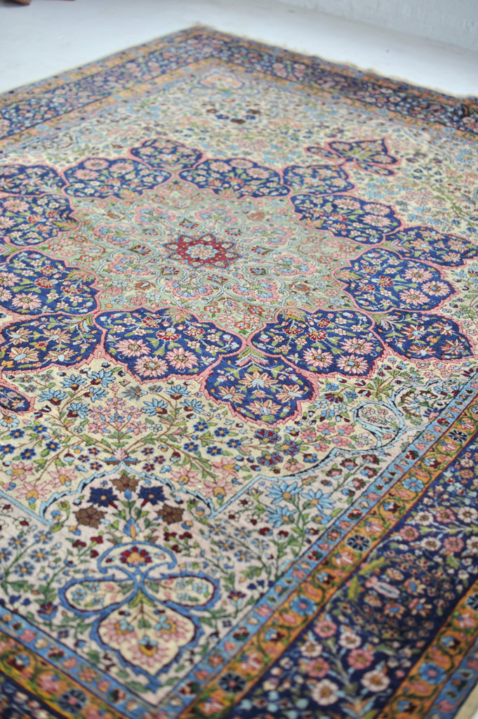 TIMELESS Antique with Botanical Filled Field around Stunning Mother Medallion | 8.9 x 11.4