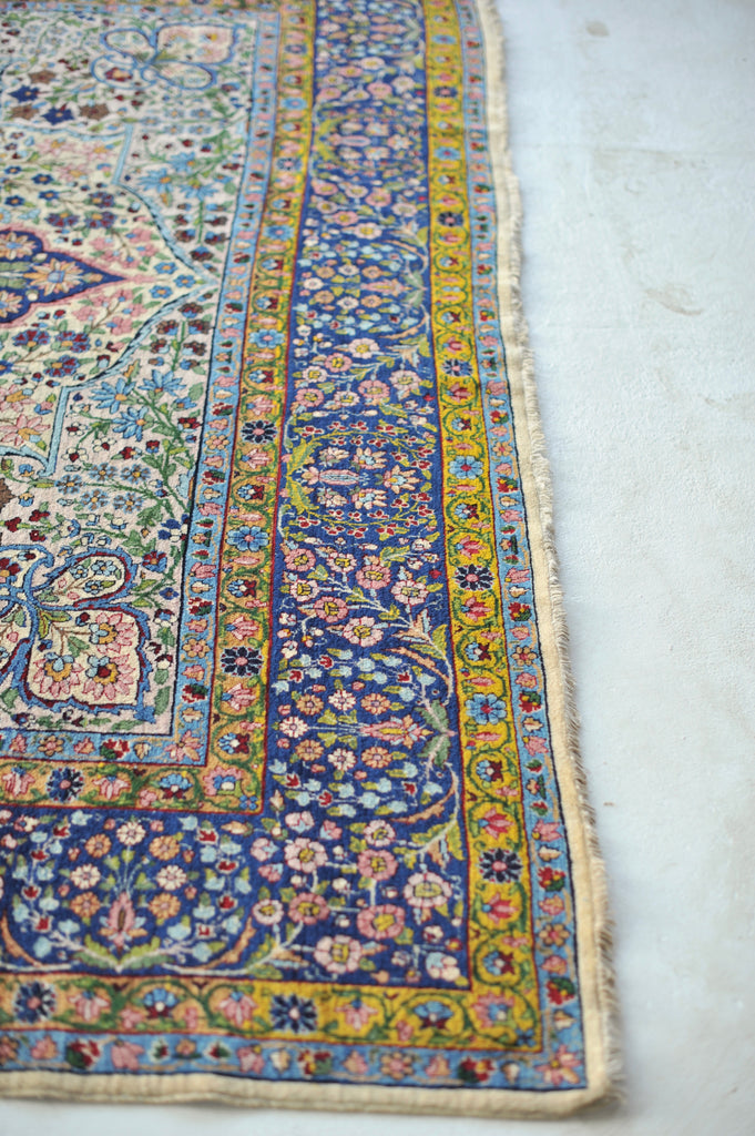 TIMELESS Antique with Botanical Filled Field around Stunning Mother Medallion | 8.9 x 11.4
