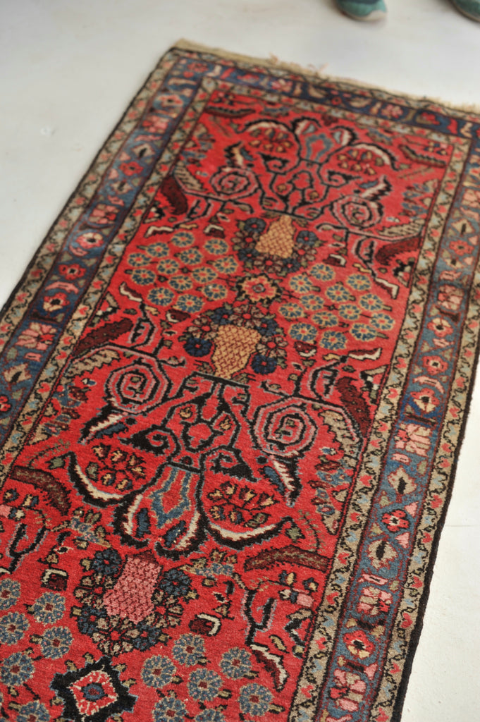 SOLD | Lovely Berry Vintage Vase and Floral Spray Runner | 2.7 x 9.4