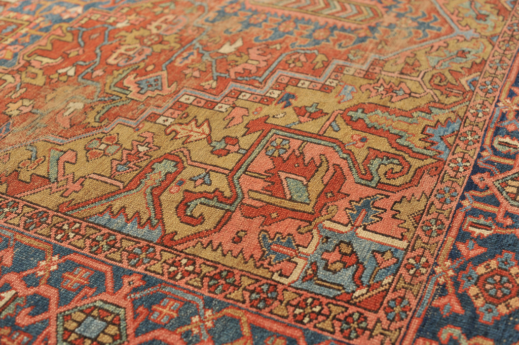 STUNNING Artistic & Rugged Northwest  Antique Karaja / Karajeh Tribal with Camel, Salmon, Coral, Ice & Midnight Blue | 8.5 x 10.8
