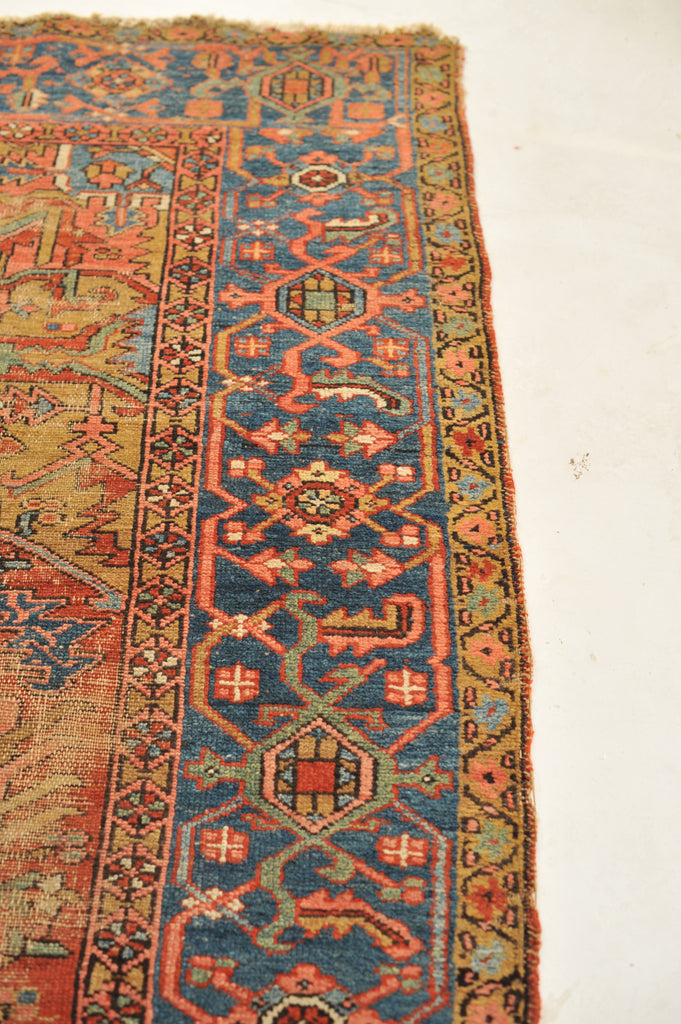 STUNNING Artistic & Rugged Northwest  Antique Karaja / Karajeh Tribal with Camel, Salmon, Coral, Ice & Midnight Blue | 8.5 x 10.8