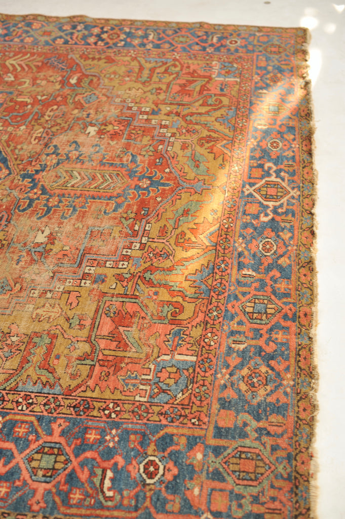 STUNNING Artistic & Rugged Northwest  Antique Karaja / Karajeh Tribal with Camel, Salmon, Coral, Ice & Midnight Blue | 8.5 x 10.8