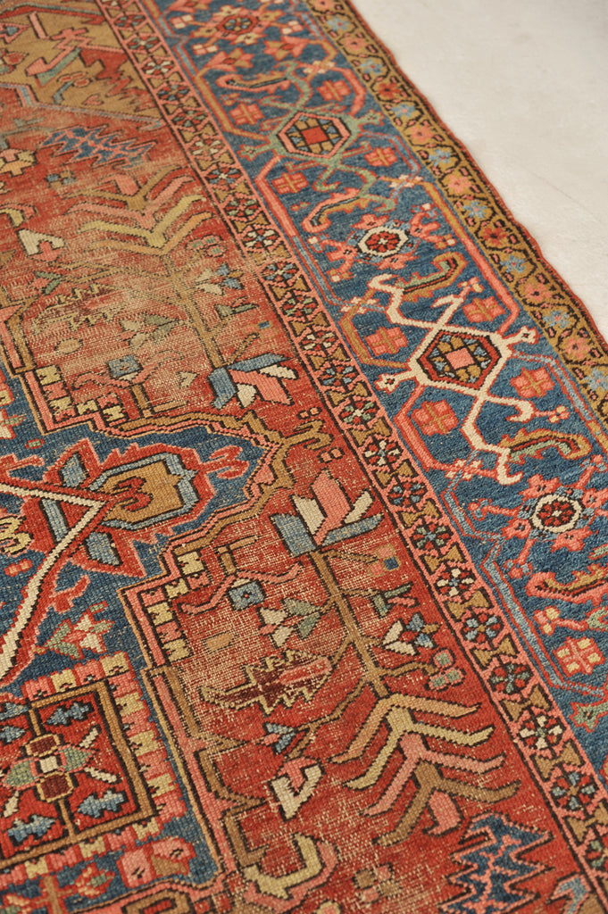 STUNNING Artistic & Rugged Northwest  Antique Karaja / Karajeh Tribal with Camel, Salmon, Coral, Ice & Midnight Blue | 8.5 x 10.8