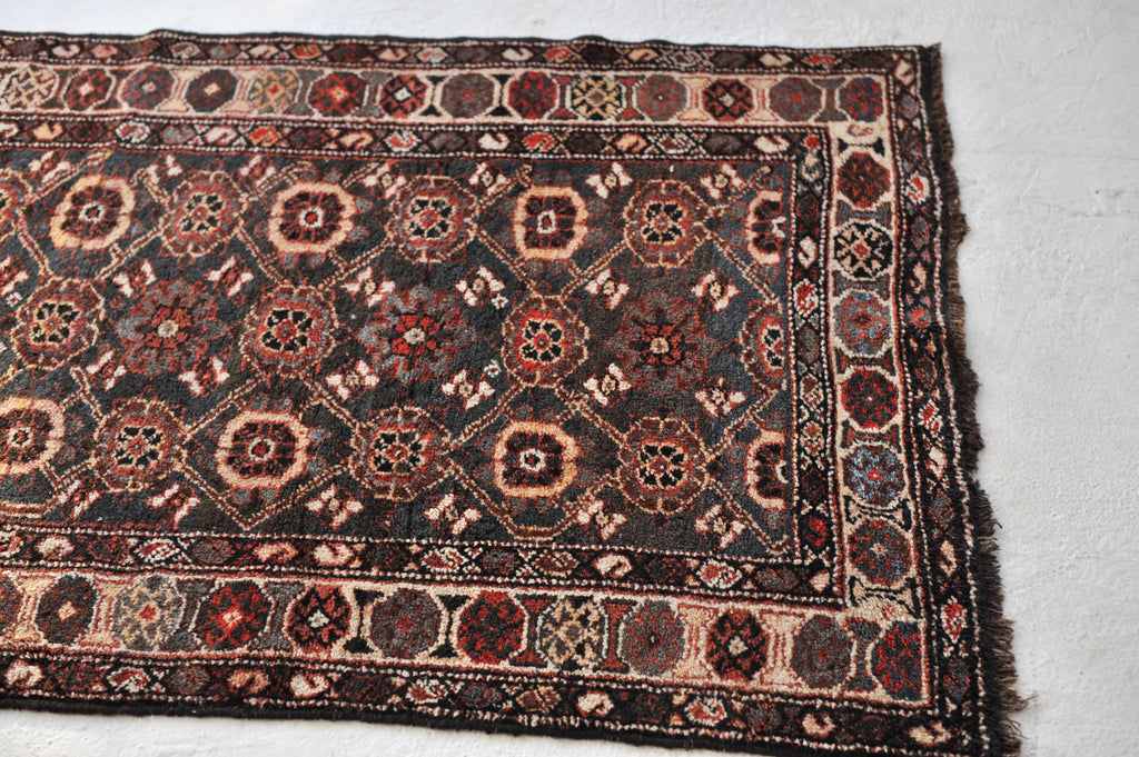 Semi-Antique Varamin aka Mina-Khani Design Runner | SMOKEY Black, Espresso, Midnight Blue, Greens, Caramel & More | 3.3 x 10.3