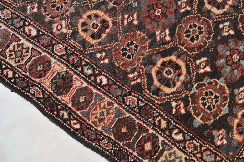 Semi-Antique Varamin aka Mina-Khani Design Runner | SMOKEY Black, Espresso, Midnight Blue, Greens, Caramel & More | 3.3 x 10.3