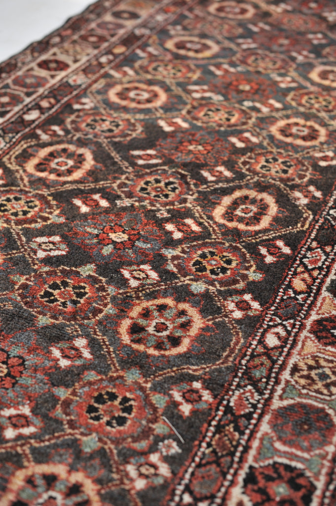 Semi-Antique Varamin aka Mina-Khani Design Runner | SMOKEY Black, Espresso, Midnight Blue, Greens, Caramel & More | 3.3 x 10.3