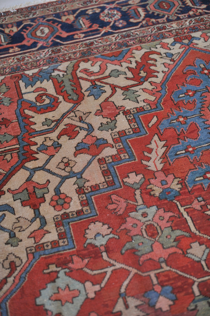 Collector's LEGENDARY Antique Northwest Serapi Heriz TRIBAL DREAM | Masterful 1 of 1; C. 1910-1920 | 11.7 x 18.7