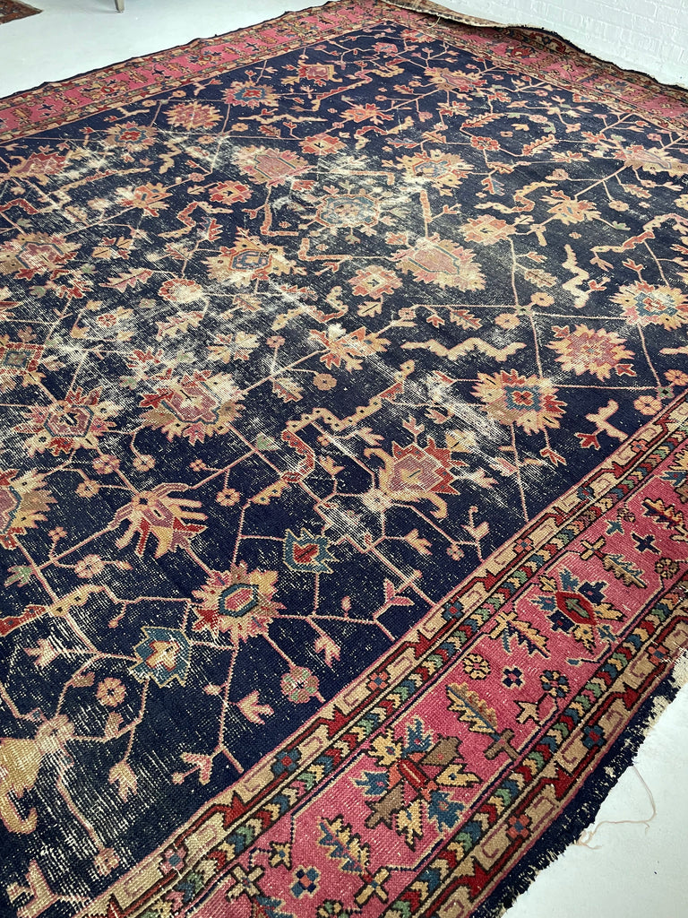 SOLD | WOW - Worn BALLROOM SIZE Antique Rug | Palace Size Turkish Open Palmette Design with Purples | 11.6 x 20