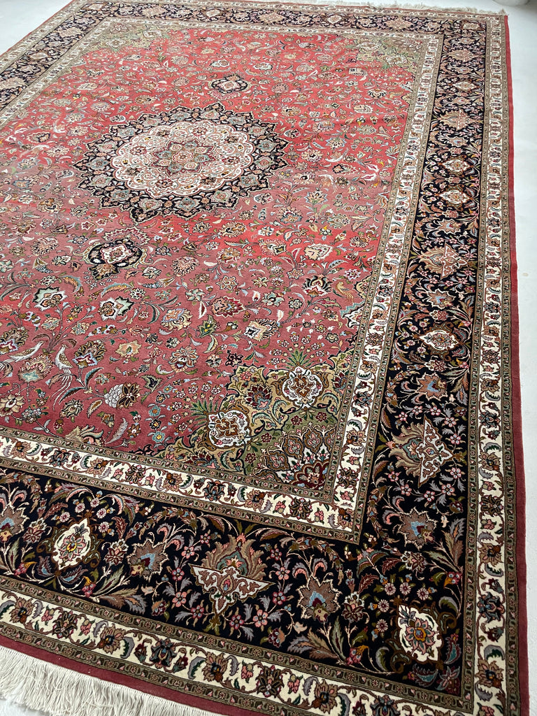 MASTERPIECE TABRIZ | Over 1M KNOTS in Nearly MINT Condition | Fine Silk Highlights with Royal Bird Motifs | 9.7 x 13.6