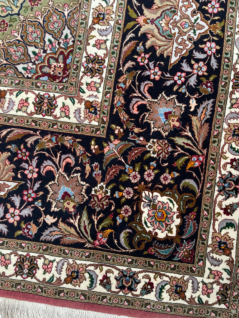 MASTERPIECE TABRIZ | Over 1M KNOTS in Nearly MINT Condition | Fine Silk Highlights with Royal Bird Motifs | 9.7 x 13.6