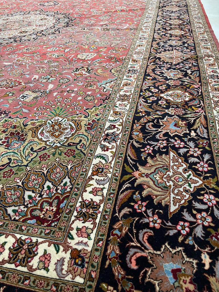 MASTERPIECE TABRIZ | Over 1M KNOTS in Nearly MINT Condition | Fine Silk Highlights with Royal Bird Motifs | 9.7 x 13.6