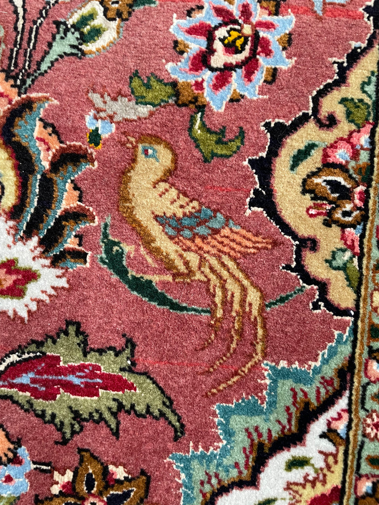 MASTERPIECE TABRIZ | Over 1M KNOTS in Nearly MINT Condition | Fine Silk Highlights with Royal Bird Motifs | 9.7 x 13.6