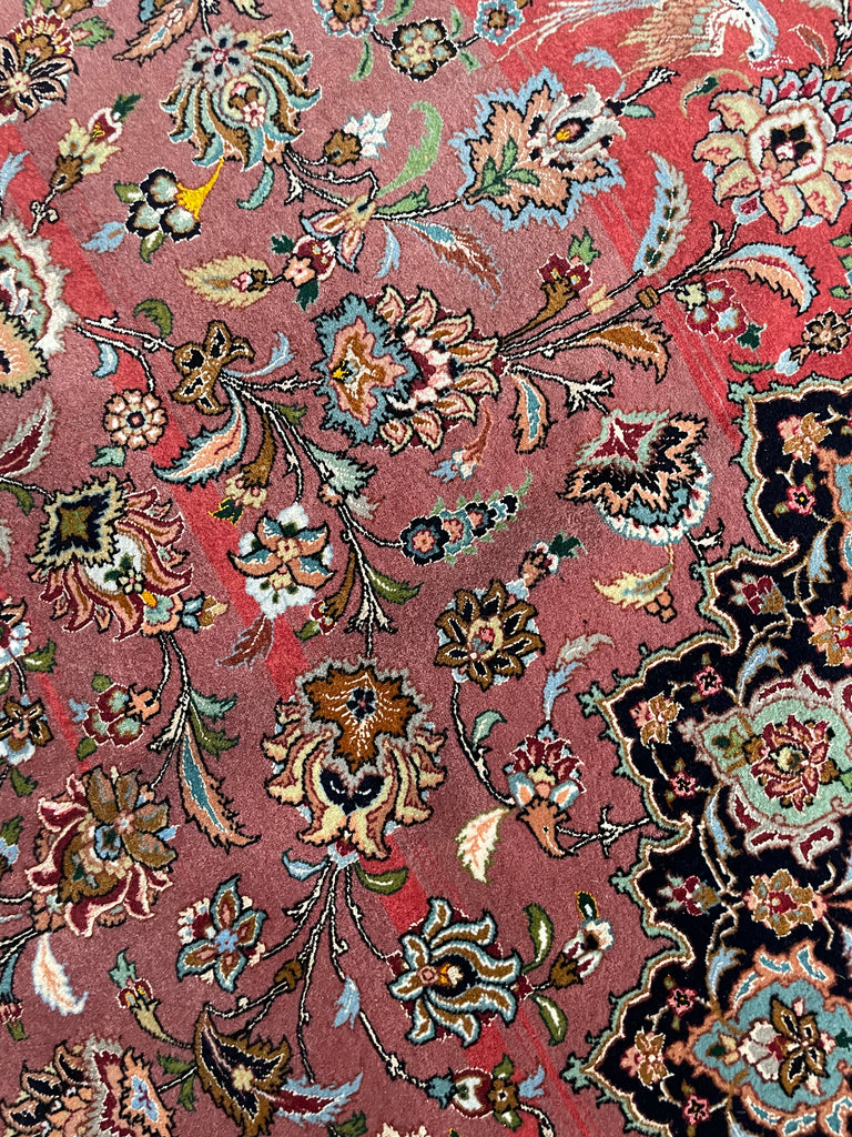 MASTERPIECE TABRIZ | Over 1M KNOTS in Nearly MINT Condition | Fine Silk Highlights with Royal Bird Motifs | 9.7 x 13.6