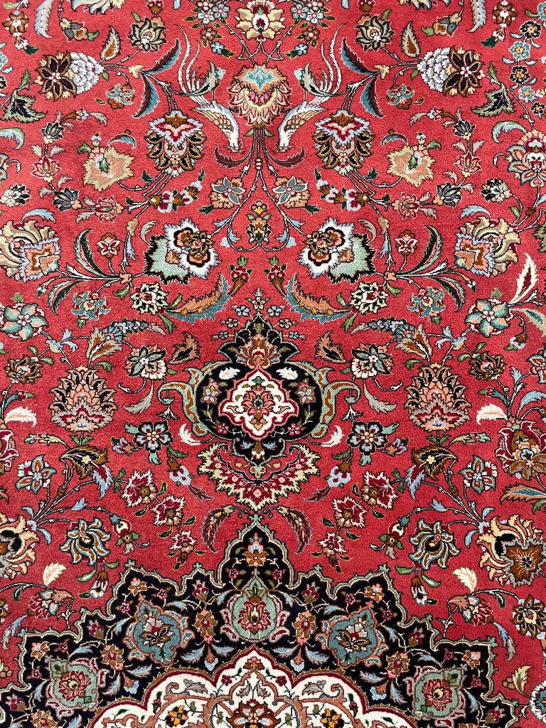 MASTERPIECE TABRIZ | Over 1M KNOTS in Nearly MINT Condition | Fine Silk Highlights with Royal Bird Motifs | 9.7 x 13.6