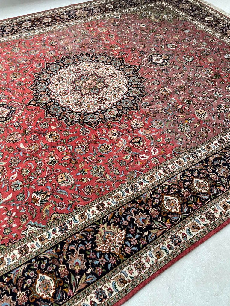 MASTERPIECE TABRIZ | Over 1M KNOTS in Nearly MINT Condition | Fine Silk Highlights with Royal Bird Motifs | 9.7 x 13.6