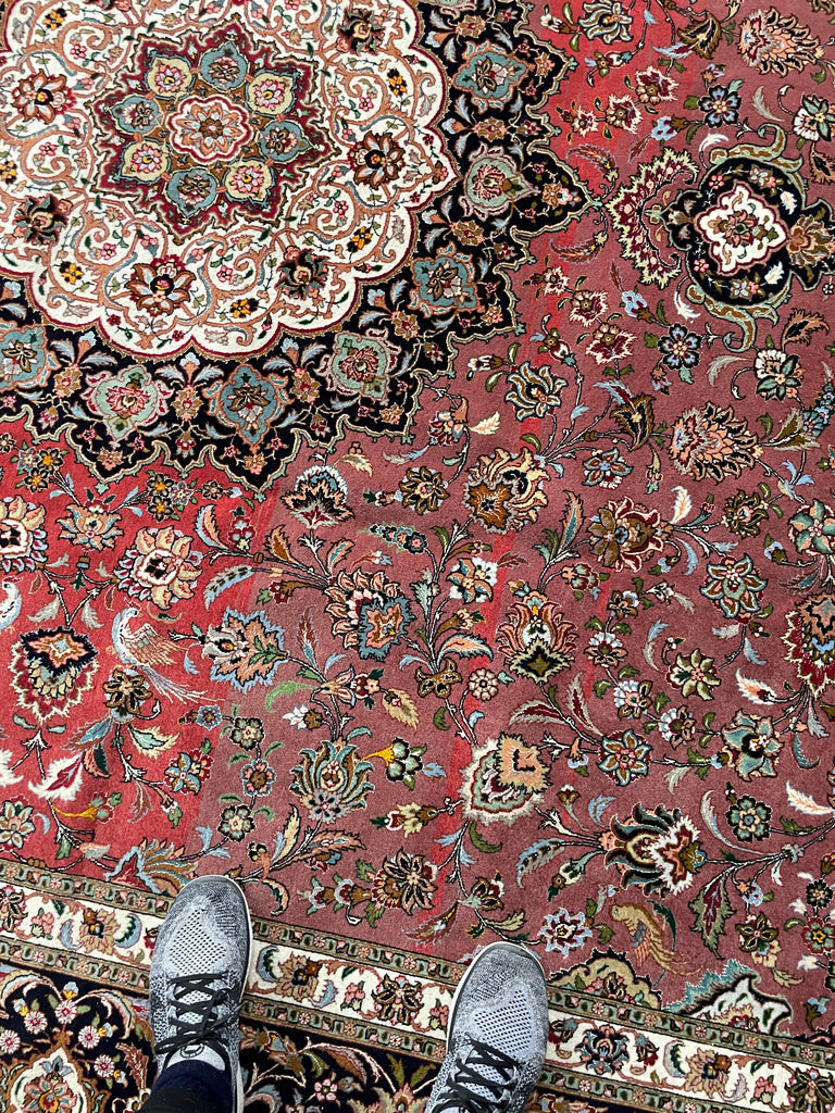 MASTERPIECE TABRIZ | Over 1M KNOTS in Nearly MINT Condition | Fine Silk Highlights with Royal Bird Motifs | 9.7 x 13.6