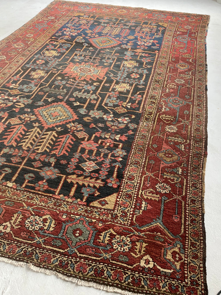 RESERVED FOR LORI*** MINT RARE Design with Gorgeous Color Palette | One-of-One Antique Persian Heriz | 8.8 x 12.2